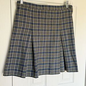 Skirt Sz 10.5 NWT Blue Watch Plaid Pleated Pocket RK Rifle/Kaynee